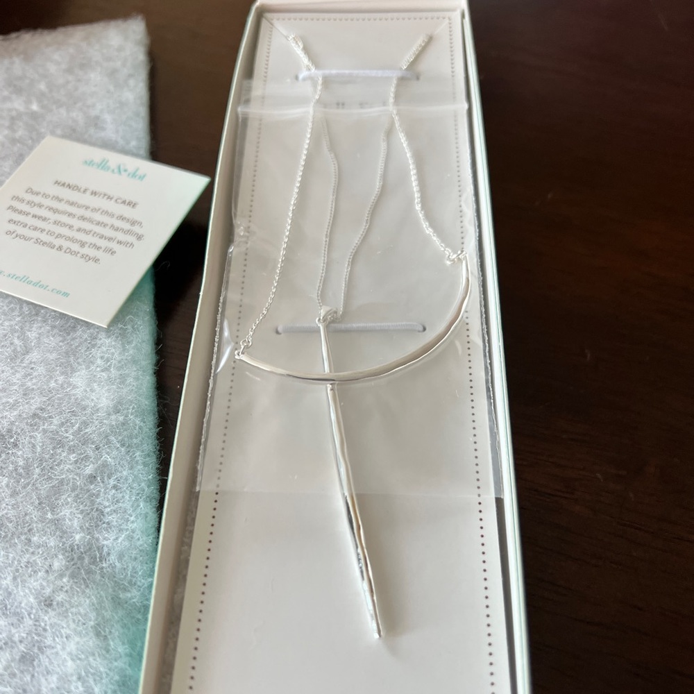 Stella & Dot Kari Layered Necklace Silver NWT